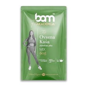 BAM Porridge, Porridge protéiné de tarte aux pommes, collation saine pour le petit déjeuner, 1 x sachet de 60 g - Publicité