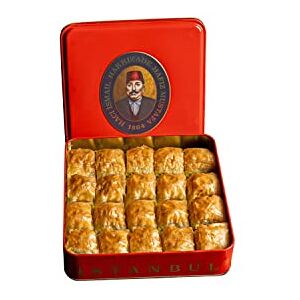 HAFIZ MUSTAFA 1864 ISTANBUL Baklava Pastry Box Baked Baklava Dessert Snacks Made from Fresh Phyllo Dough Sheets, Pistachio, Hazelnut, Walnut Turkish Sweets Tray Gift Ideas for Birthday, Christmas - Publicité