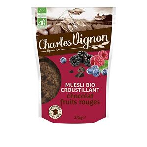 Charles Vignon Muesli Bio Croustillant au Chocolat et Fruits Rouges 375g Lot De 3 - Publicité