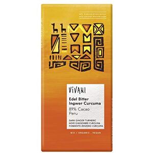 Vivani Organic Chocolate Dark Ginger Turmeric Chocolate   3 x 80g (FR) - Publicité