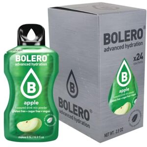 Bolero Boléro APPLE 24x3g   Jus en poudre sans sucre, édulcoré à la stévia + vitamine C   pour enfants et sportifs   sans gluten, végétalien   saveur de pomme - Publicité