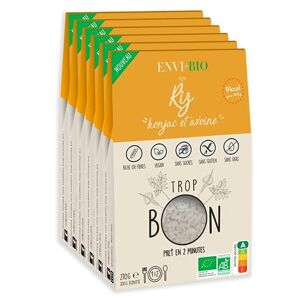 ENVI-BIO TROP BON ENVI Bio Riz de Konjac Bio- Riz sans gluten Konjac & Farine d'Avoine Bio Vegan, Gluten Free, Faible en calorie Box de 6 paquets x 270g - Publicité