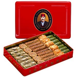 HAFIZ MUSTAFA 1864 ISTANBUL Baklava Pastry Box Baked Baklava Dessert Snacks Made from Fresh Phyllo Dough Sheets, Pistachio, Hazelnut, Walnut Turkish Sweets Tray Gift Ideas for Birthday, Christmas - Publicité