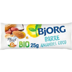 BJORG Barre Énergétique Amandes Coco Bio – Source de Fibres et Riche en Protéines – Encas Sain pour le Sport : Vélo, Fitness, Trail, Running – 30 barres individuelles de 25 g - Publicité