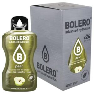 Bolero PEAR 24x3g   Jus en poudre sans sucre, édulcoré à la stévia + vitamine C   pour enfants et sportifs   sans gluten, végétalien   saveur de poire - Publicité