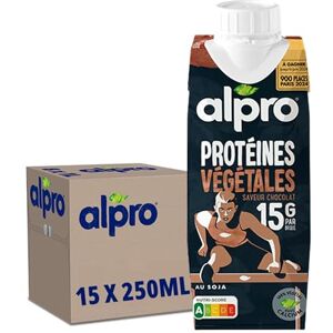 Alpro Boisson végétale Soja protéine goût chocolat 250ml Lot de 15x250ml - Publicité