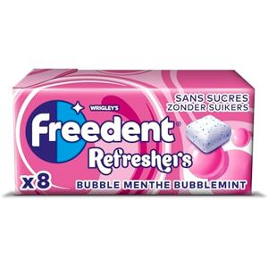 Freedent Refresher Bubble Menthe Handypack de 8 cubes 18g - Publicité