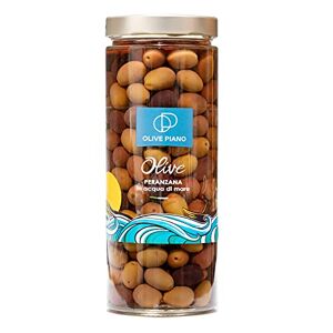 agricola PIANO Olives à l'eau de mer 1062 ml Idéal pour entrées, apéritifs, salades, pizzas Olio Piano - Publicité