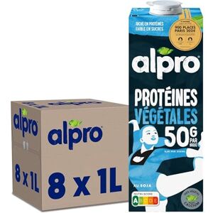 Alpro Boisson végétale Soja protéine nature 1L- Lot de 8x1L - Publicité