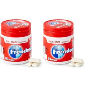 Freedent Chewing-gum goût Fraise sans sucres Boîte de 60 dragées 84g (Lot de 2) - Publicité