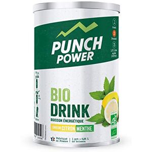 Punch Power Biodrink Citron-Menthe Pot 500 g Boisson Glucidique de l'effort Différentes formes de glucides (maltodextrine, dextrose, fructose, saccharose) Bio Marque Française - Publicité