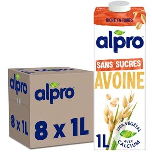 Alpro Boisson Végétale Avoine Sans Sucres 1L Lot de 8x1L - Publicité