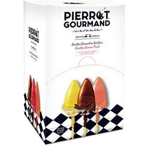 PIERROT GOURMAND Sucettes  caramel et fruits BTE DE 100 - Publicité