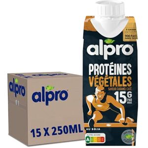 Alpro Boisson végétale Soja protéine goût caramel café 250ml Lot de 15x250ml - Publicité