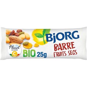 BJORG Barre Énergétique Fruits Secs et Miel Bio – Sans Gluten et Source de Fibres – Encas Sain pour le Sport : Vélo, Fitness, Trail, Running – 30 barres individuelles de 25 g - Publicité