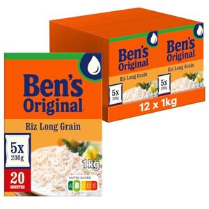 BEN'S ORIGINAL Riz Long Grain Sachet Cuisson 20 minutes (12x1kg) - Publicité