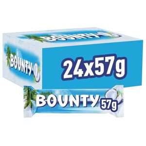 Bounty Barres chocolat et noix de coco Grand format contenant 24 x 57g 1,368kg - Publicité