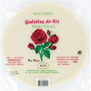 Bo Time Galettes de Riz 28cm Pour Nems et Rouleaux de Printemps Marque Red Roses 1kg/Sachet Livraison Gratuite France Expédition par la sté  (20) - Publicité