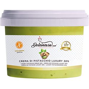 Dolcincasa.com Pistachio Cream Luxury 30% Pistachios Flavour Melts Spreadable Ice-creams Desserts Bread Biscuits Excellent for Filling Cakes and Crepes Gluten-Free Home or Professional Use 500gr Pack - Publicité