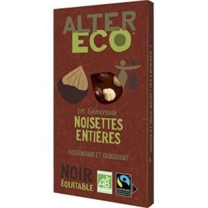 ALTER ECO Tablette Chocolat Noir aux Noisettes Entières Bio & Équitable Chocolat Pérou Lot de 3 x 200 g - Publicité