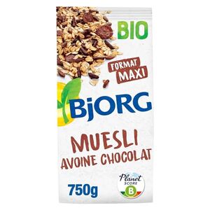 BJORG Muesli Avoine Chocolat Bio Aux Céréales Complètes Réduit en Sucres Format Maxi Sachet de 750 g - Publicité
