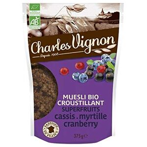 MUESLI BIO CROUSTILLANT SUPERFRUITS 375 G, CHARLES VIGNON, LOT DE 3 - Publicité