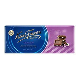 Fazer Karl Liquorice drage in milk Chocolat 10 barres of 200g - Publicité
