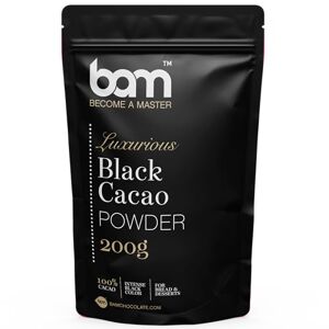 BAM Poudre de cacao noir luxueux, 100 % cacao, 200 grammes, couleur noire intense, pain et desserts - Publicité