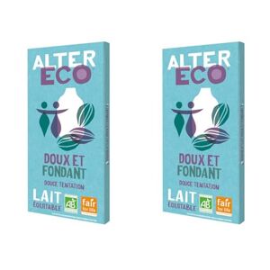 ALTER ECO Chocolat Lait Doux et Fondant Sans additifs Bio & Équitable Origine Pérou 100 g (Lot de 2) - Publicité
