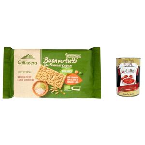 Italian Gourmet E.R. Galbusera Buonpertutti Lot de 3 crackers à la farine biologique avec farine de type 2, graines de sésame et lin 240 g + Italian Gourmet polpa 400 g - Publicité