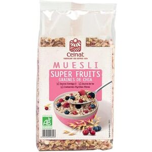 MUESLI SUPER FRUIT GRAINES DE CHIA BIO 375G, CELNAT, UNITÉ - Publicité