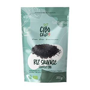 CIBO CRUDO crudo biologico vegan Riz Sauvage Biologique 250g. Zizania Aquatica ou Riz Noir Sauvage. Publicité