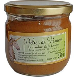 Les Jardins de la Licorne Délice de pommes Compote 330 g - Publicité