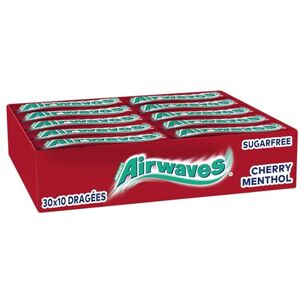 AirWaves Chewing-gum goût Cool Cerise sans sucres Grand format contenant 30 paquets de 10 dragées 420g - Publicité