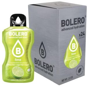 Bolero LIME 24x3g   Jus en poudre sans sucre, édulcoré à la stévia + vitamine C   pour enfants et sportifs   sans gluten, végétalien   saveur citron vert - Publicité