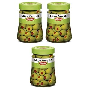 Italian Gourmet E.R. D'Amico Olive Verdi Farcite con Pasta di Peperoni Olives vertes en saumure farcies avec pâte de piment 290 g - Publicité