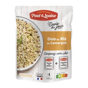 Paul & Louise Envie Du Jour Duo de riz de Camargue 180g Sachet micro ondable Prêt en 2 min À combiner avec nos sachets de viande ou de poisson - Publicité