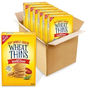 Wheat Thins Whole Grain Crackers 8.5 Oz Boxes 6, Sundried Tomato & Basil, 6 Count - Publicité