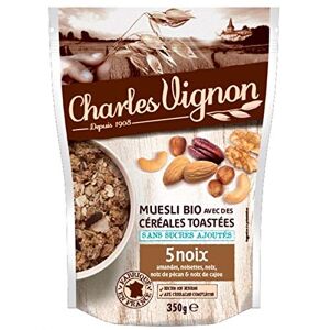 CHARLES VIGNON Charles Vignon Muesli Bio Céréales Toastées 5 Noix Doypack 350G Lot De 3 Vendu Par Lot - Publicité