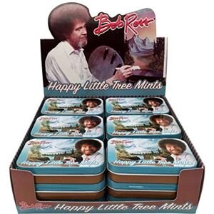 Bob Ross Menthes Happy Little Tree Boîte à bonbons à collectionner – 18 boîtes en étain avec présentoir de magasin - Publicité