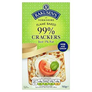 Rakusen's Herb & Onion Crackers 150g - Publicité