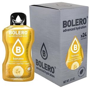 Bolero BANANA 24x3g   Jus en poudre sans sucre, sucré avec de la stévia + vitamine C   Convient pour les enfants et les diabétiques   Sans gluten et adapté aux végétaliens   Le goût - Publicité