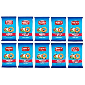 Italian Gourmet E.R. Amica Chips Anello Pizza Lot de 10 collations de maïs avec goûts à pizza, collation salée 125 g - Publicité