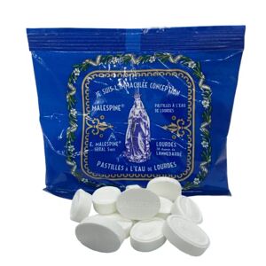 MALESPINE ® Pastilles à l'eau de Lourdes saveur menthe en sachet souvenir 40g - Publicité