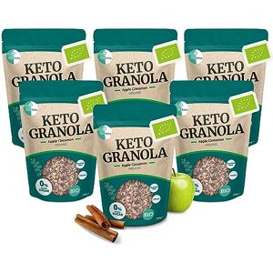 Go-Keto BIO Keto Granola Apple Cinnamon 6x 290g Muesli Keto pour un délicieux petit déjeuner Keto, avec chips de noix de coco, noix, graines de tournesol & pépins de courge, végétalien, sans gluten - Publicité