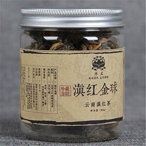 HELLOYOUNG 60g (0.13lb) Chine Yunnan Handmade Dianhong noir thé, petite boule d'or, thé noir en conserve, thé chinois gongfu thé rouge Dian hong thé vert alimentaire - Publicité