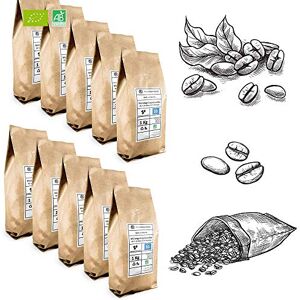 Monexpresso Café Grain Bio ★ 80% Arabica 20% Robusta ★ Pack 10Kg (10 x 1kg) avec Zip ★ Mélange Expresso ★ Torréfié Artisanalement en France ★ 100% Agriculture Biologique ★ Café Qualité ★ Satisfait ou Remboursé ★ - Publicité