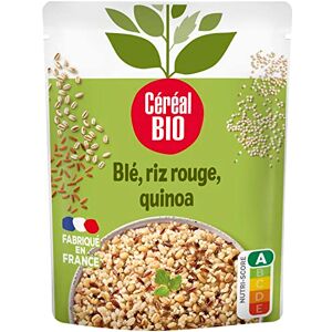 Céréal Bio Blé, Riz Rouge, Quinoa Plat Cuisiné Individuel Micro Onde Bio et Vegan 1 à 2 Personne(s) 1 Sachet Souple 220 g - Publicité