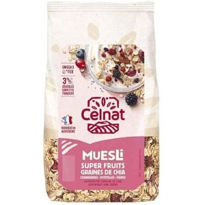 Génerique CELNAT Muesli Super Fruit Graines de Chia bio 375g Vente à l'unité meilleure offre - Publicité