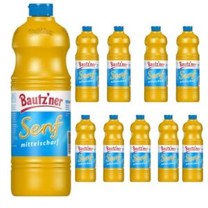 Pufai Bautz'ner Lot de 10 bouteilles de moutarde moyennement aiguisées 1000 ml - Publicité